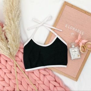 🌸5 for $20🌸 Black and White Trim Halter Tank